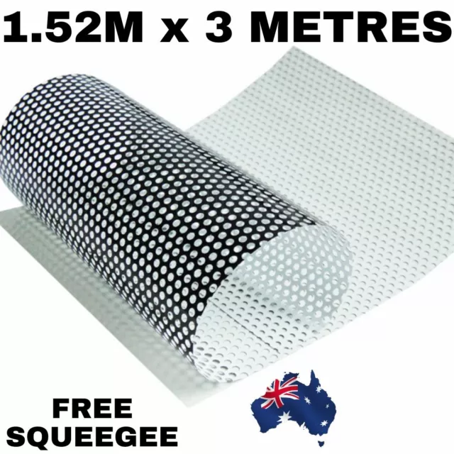 1.52M X 3M White One Way Vision Wrap Film Tint Car Bus Vehicle Window Windscreen