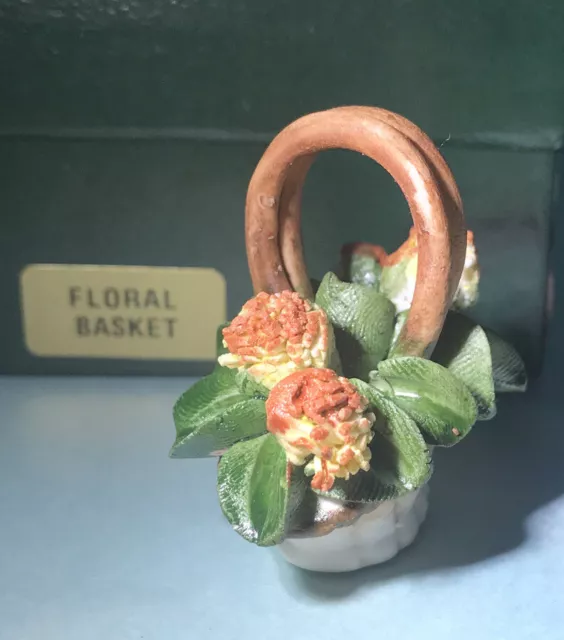 Capodimonte Vintage Porcelain Small Flower Floral Basket New Old Stock Box (X6) 2