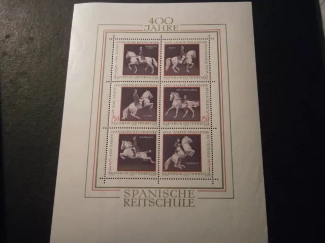 Österreich 1972 "400 Jahre Spanische Reitschule" Block 2 postfrisch