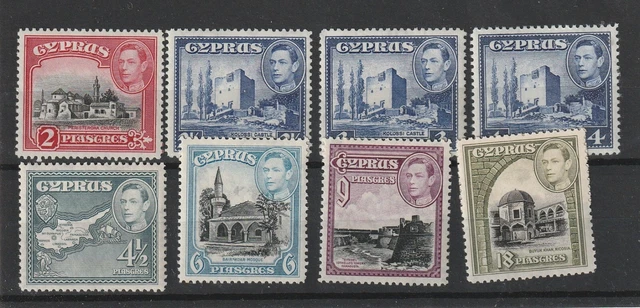 Cyprus  1938 - 51  Sg 155B - 160    Various Values To  18Pi  Mh  Cat £86