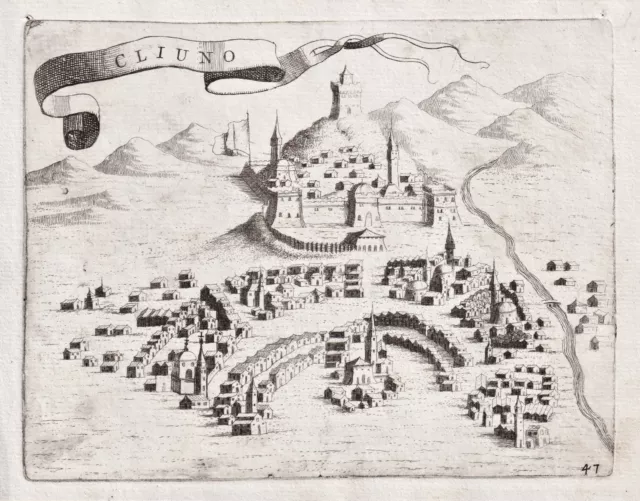 Cliuno Livno Bosnia Herzégovine Bosnie Vincenzo Coronelli Engraving 1700