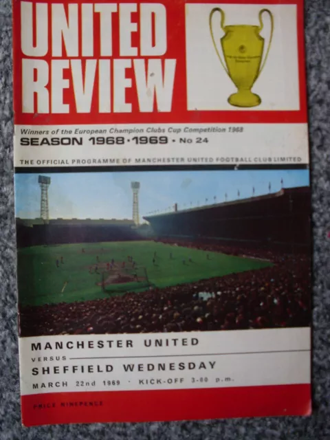 Manchester United   v  Sheffield Wednesday  22/03/69   Div  1