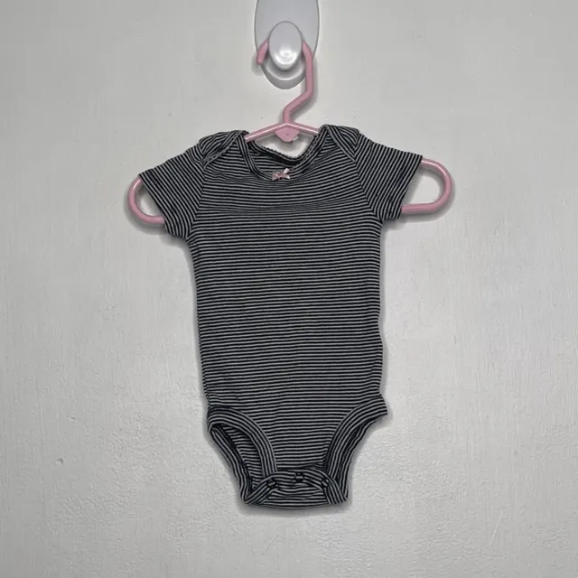 Carters Striped One Piece Bodysuit Baby Girls Size 3 Months Black Short Sleeve
