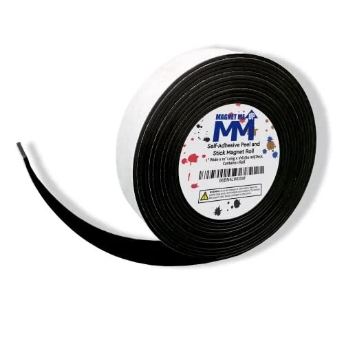 Self Adhesive Flexible Magnetic Tape, 1 inch Wide, 1/16th inch T...