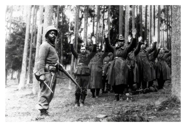 African American Soldier Captures German Soldiers Pow Ww2 Wwii 4X6 Photo