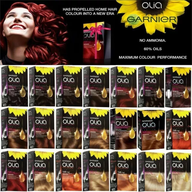 3 X Garnier Olia, no ammonia permanent hair color with 60% oils Select Shade