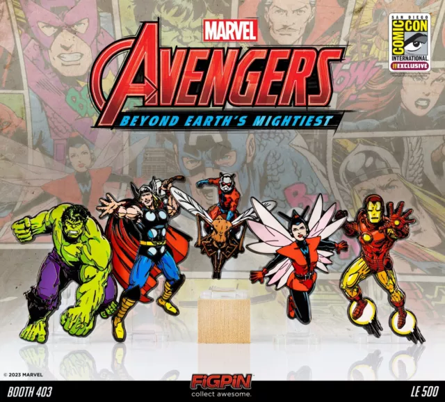 SDCC 2023 LE 500 Marvel Avengers Beyond Earths Mightiest Box FiGPiN Set IN HAND