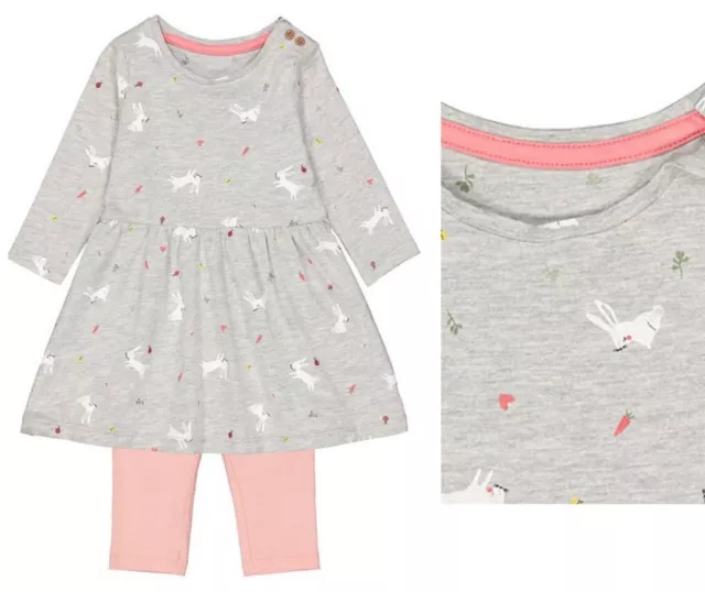 Leggings abito pasquale bambino cotone coniglietti coniglietti abito set cura della madre NUOVI