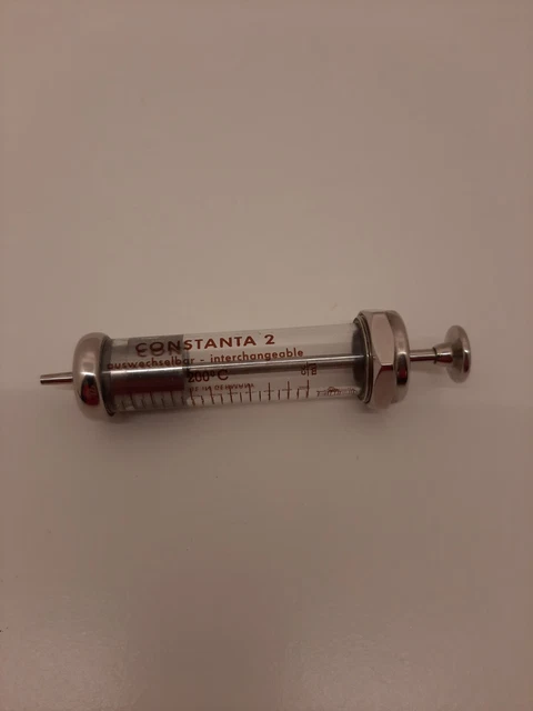 Vintage Constanta 2 Glass Stainless Veterinary Medical Syringe German