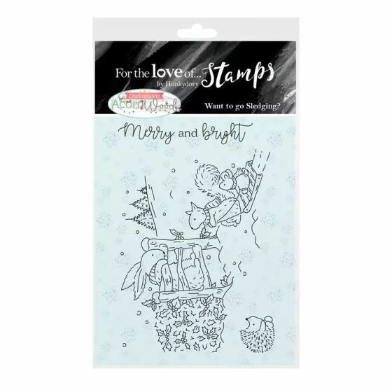 Hunkydory Crafts Want To Go Sledging 3 Pce Clear Stamp Set Christmas Card Making