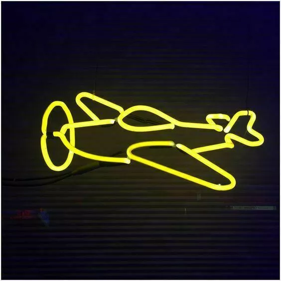 14"x9"Gelbes Flugzeug Neon Sign Bier Bar Wand Dekor Leuchtreklame Nachtlicht