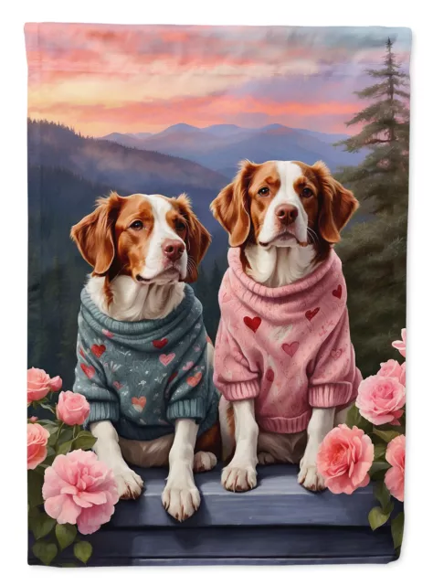 Welsh Springer Spaniel Two Hearts Flag Canvas House Size DAC4707CHF