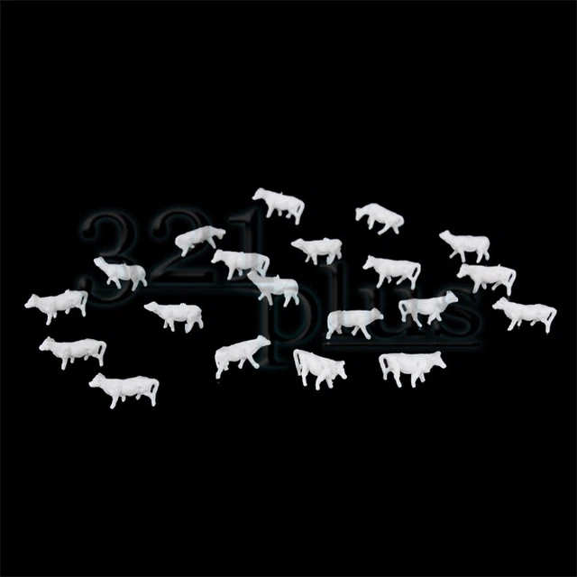 10pcs HO Scale Model Farm Animal Figures 1/87 Cows Fit For Train Building Layout - Foto 9