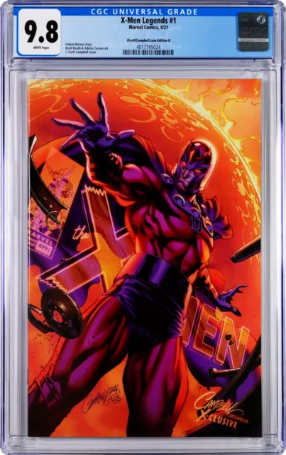 X-Men Legends #1 CGC 9.8 (Apr 2021, Marvel) J Scott Campbell Cover B, Magneto