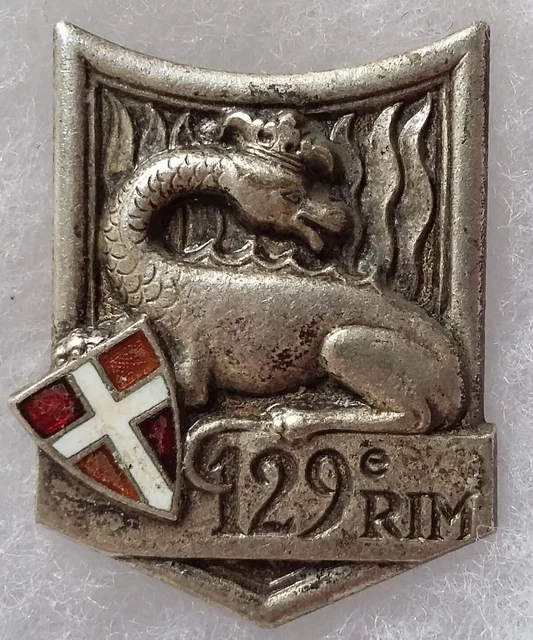Insigne Train 601° GCR Groupe Circulation Routière ORIGINAL émail Drago