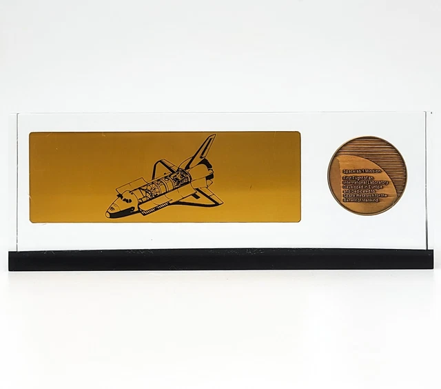 Unique NASA ESA Spacelab 1 Flown Medallion in Lucite Presented to Gerald Soffen