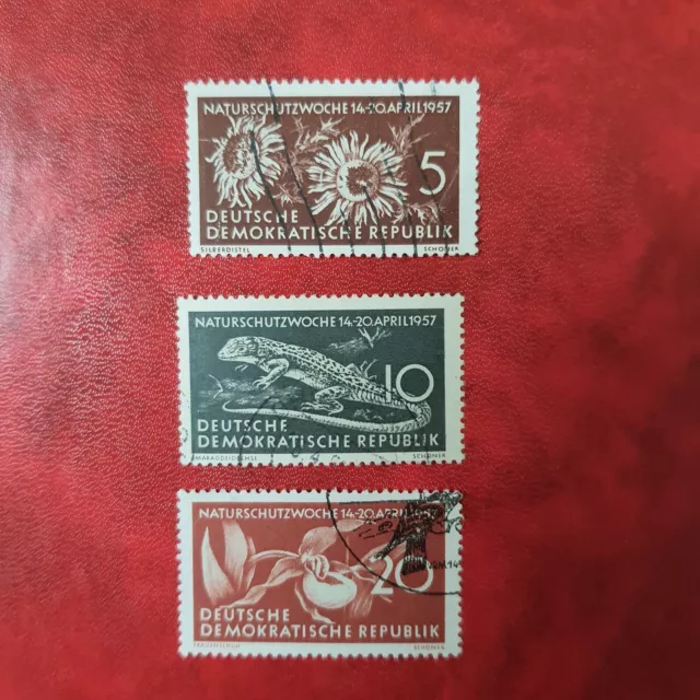 Briefmarken DDR 1957,  Michel 561-563, kompletter Satz, Naturschutz, gestempelt