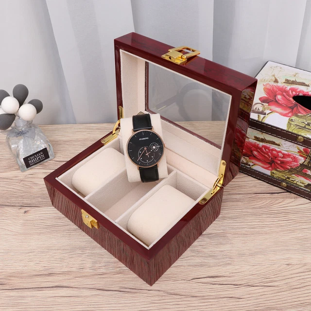 Orologio da viaggio bambù organizer supporto display bracciale 3
