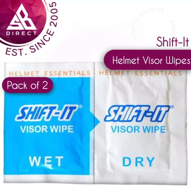 Shift It Moto Casco Bagnato Dry Visiera Salviette │ 1 X Bagnato & Dry