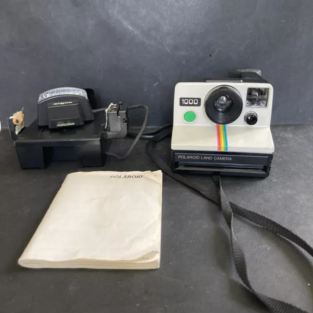 Ancien Appareil Photo Polaroid 1000 Vintage 1977 Collector Avec Flash Et Notice