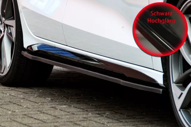 Cup Seitenschweller Sideskirts aus ABS für Audi A3 S-Line S3 8Y in Schwarz Glanz
