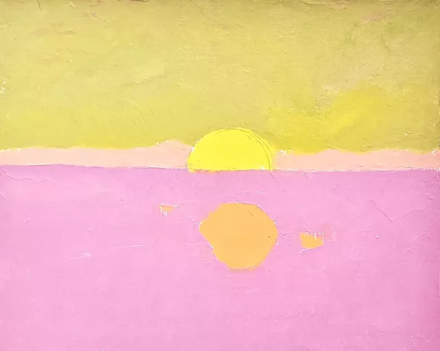 Etel Adnan "Untitled" 2020 Amanecer Sunset Rosa Océano Alemán Museo Estampa