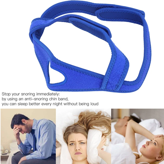 (Bleu) Sangle De Menton Anti-ronflement Bandeau Anti-ronflement Réglable
