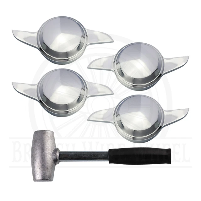 Knock Off Spinner Cap 3 Ear Swept - Left Side Triple Chrome For
