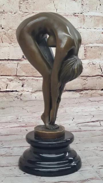 Bronce Carne Mujer Niña Modelo Erótico Escultura Closeout Arte Estatua de Mármol