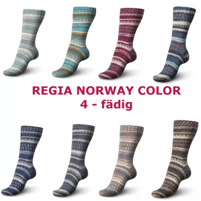 100g Schachenmayr REGIA NORWAY Color  4-fädig 4-fach Sockenwolle  (55,00€/kg)