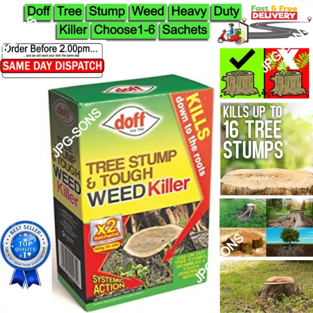 Doff Tree Stump Killer Tough Weed Weedkiller Deep Root Brushwood Sachet 1-6 UK