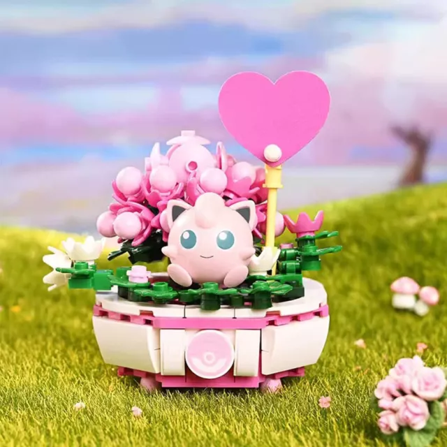 ✅ Official Pokemon Jigglypuff Succulent Sweet Plants Building Block Set MOC DIY