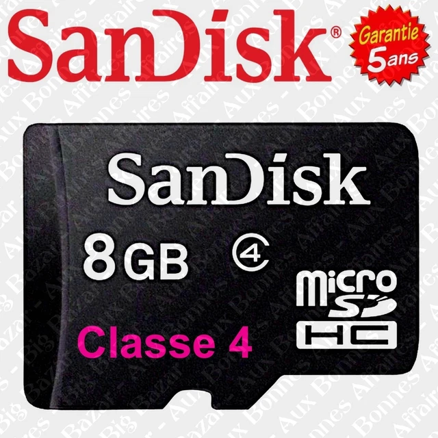 Carte Mémoire SD SDHC SDXC SANDISK 8 Go Gb - Disponible aussi : 16