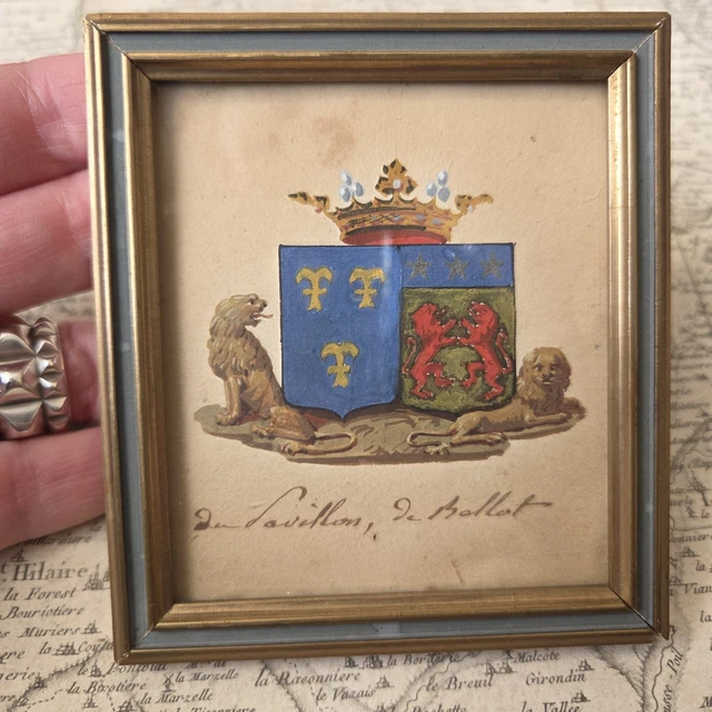 Bouton De Livrée Ancien XIXe – Laiton, Couronne Et Armoiries Marquis – Collection