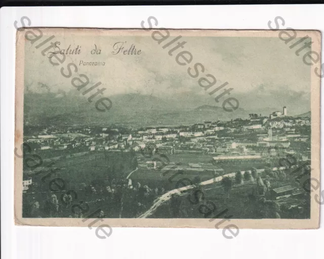 Rm Cartolina Saluti Da Feltre 1910 Viaggiata Panorama Belluno