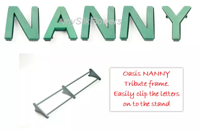 NANNY Funeral Flowers Oasis Frame and Letters Tribute Naylorbase with Stand