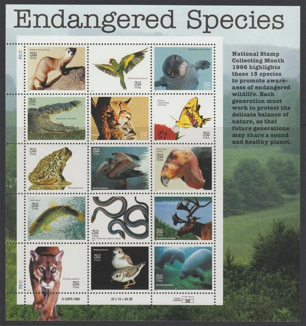 USA MiNr.: 2769 / 2783 ** ZD arch endangered animal species