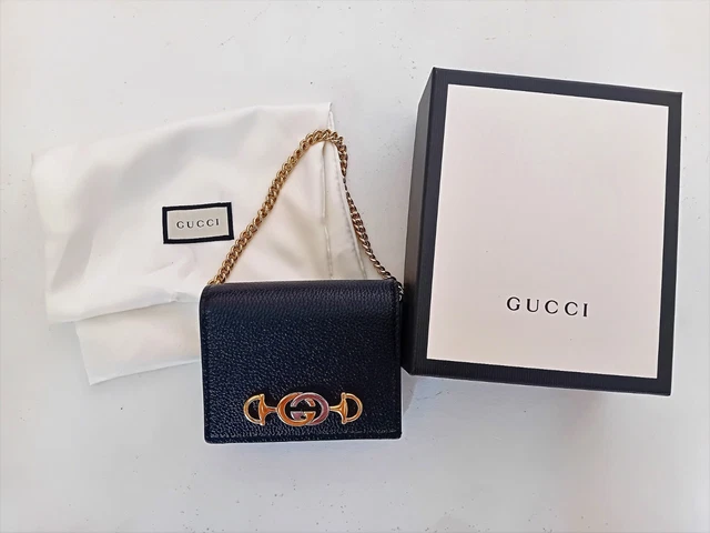 MINI SAC main GUCCI ZUMI 570660 Horsebit GG Black Card Case