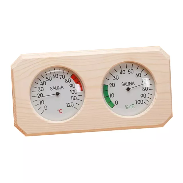 2 in 1 Kiefernholz Sauna Hygrothermograph Thermometer Hygrometer Zubehör