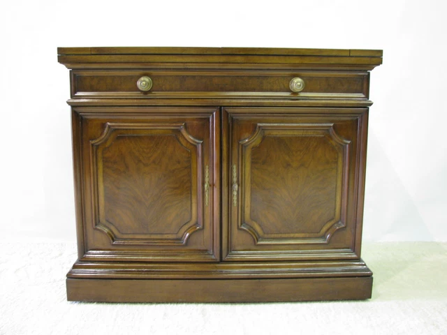 Karges Louis XVI Bar / Server With Dramatic Patterned Walnut Veneers & Flip Top