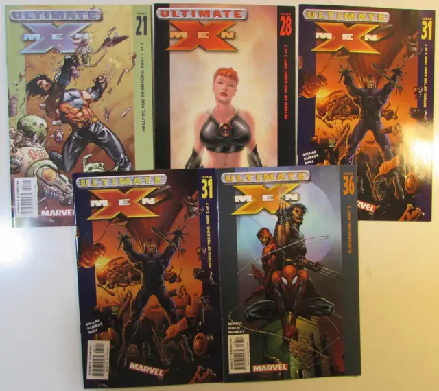 Ultimate X-Men Lot of 5 #21,28,31 x2,36 Marvel (2002) 1st Series Comics