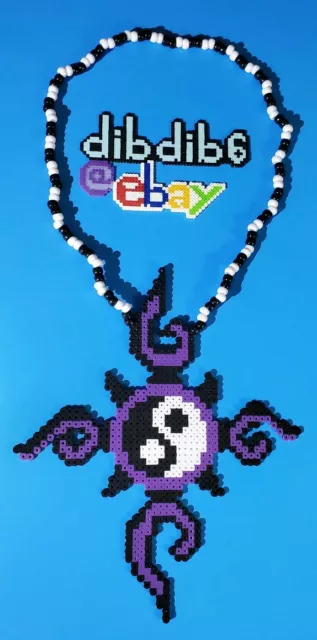 Ying Yang perler art necklace rave melty edm edc sprite hama plur bead melty