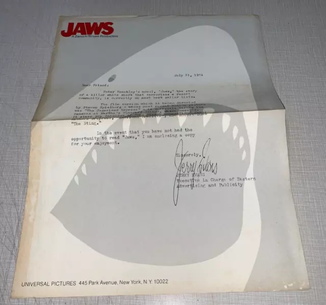 Jaws Peter Benchley 1974 copia de revisión Zanuck/Brown Jaws estacionario Spielberg