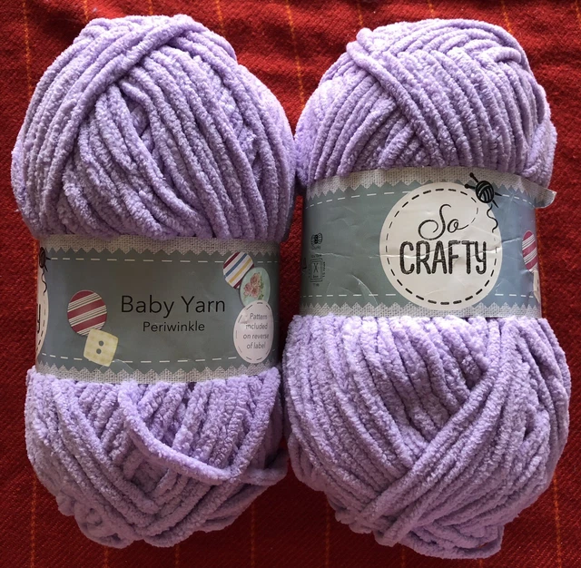 SO CRAFTY PERIWINKLE Soft Chenille Baby Yarn Knitting Crochet New 200g SO CRAFTY PERIWINKLE Soft Chenille Baby Yarn Knitting Crochet New 200g