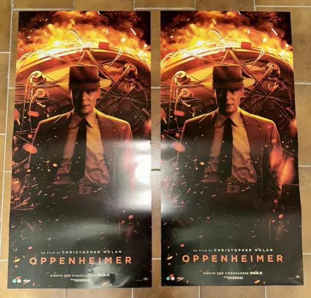 OPPENHEIMER FILM NOLAN 2023 - 2 LOCANDINE ORIGINALI ITALIANE POSTER 33x70