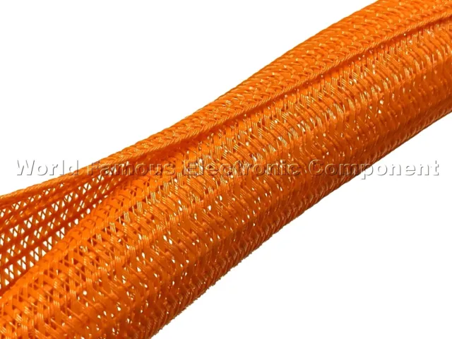 1/2" Orange Split Braided Cable Sleeving , Split Loom , Wrap -USA