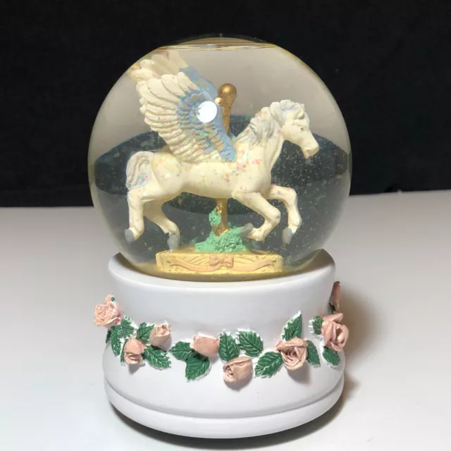 San Francisco Music Box Co. Pegasus Mythical Horse Musical Glittery Snow Globe