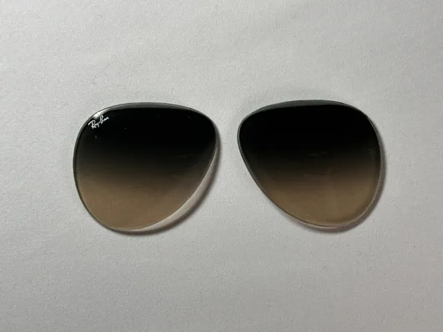 Authentic RayBan Aviator RB3044 Replacement Lenses Brown Gradient Made of Glass