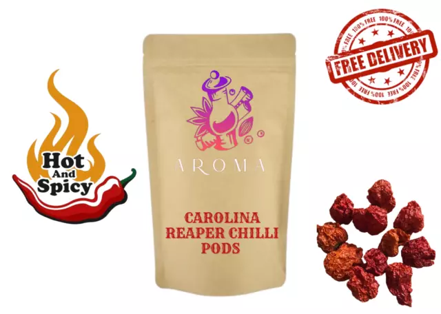 NEW | Carolina Reaper Dry Chilli Pods 10g WORLDS HOTTEST CHILLI  | FREE P & P
