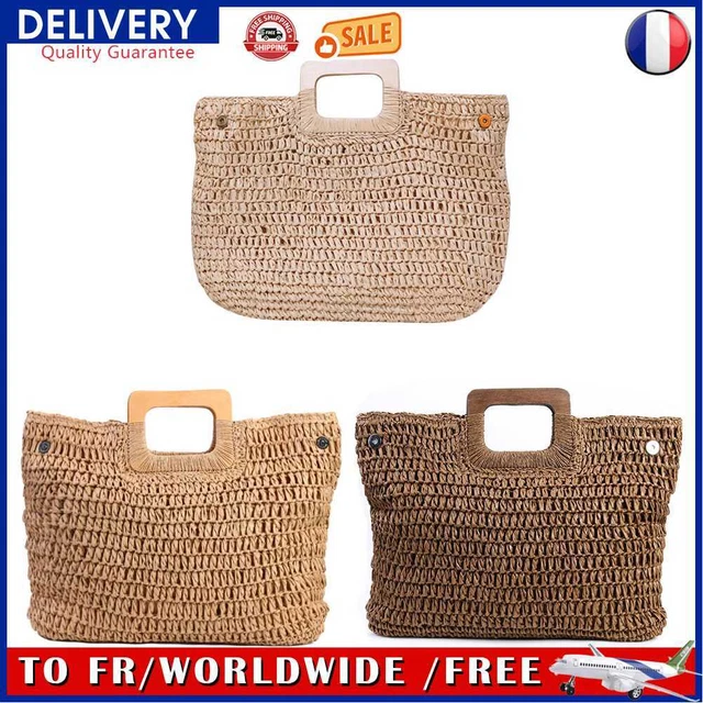 Women Straw Shoulder Bag Summer Beach Holiday Knitted Totes Handbags for Girls